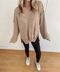 Marianne Balloon Sleeve Sweater - Taupe