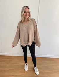 Marianne Balloon Sleeve Sweater - Taupe