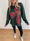 Plaid Bow Pullover - Green