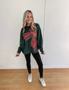 Plaid Bow Pullover - Green