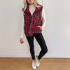 Carly Vintage Plaid Vest - Red