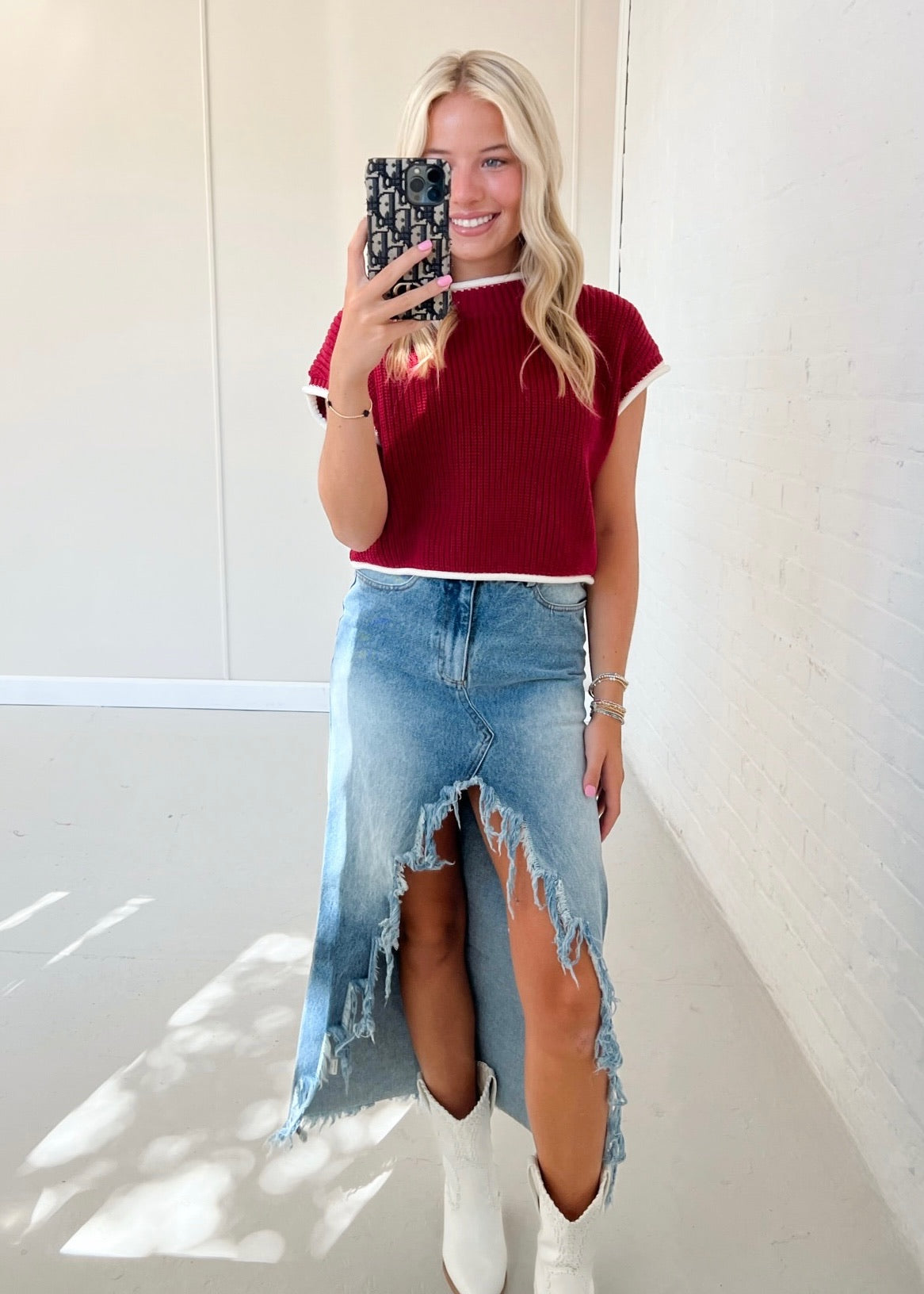 Denim Midi Skirt