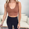 V- Neck Ribbed Seamless Brami