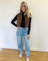 Cheetah Cropped Sherpa Vest