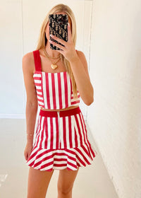 Charlie Striped Set - Red/White