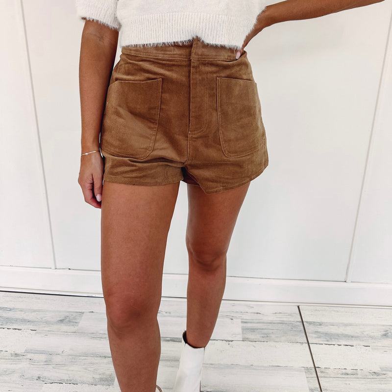 Diana Corduroy Shorts - Brown