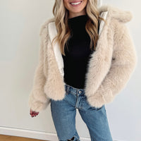 Mina Fur Jacket - Cream