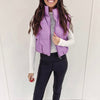 Leather Puffer Vest - Purple