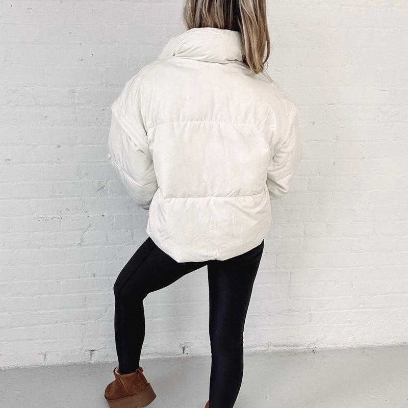 Savannah Puffer Jacket - Cream