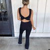 Twist Back Flare Jumpsuit