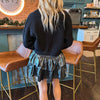 Sammy Smocked Skirt - Gunmetal