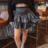 Sammy Smocked Skirt - Gunmetal