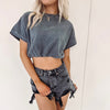 Sammy Crop Top - Grey