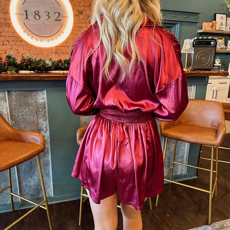 Carmen Romper - Burgundy