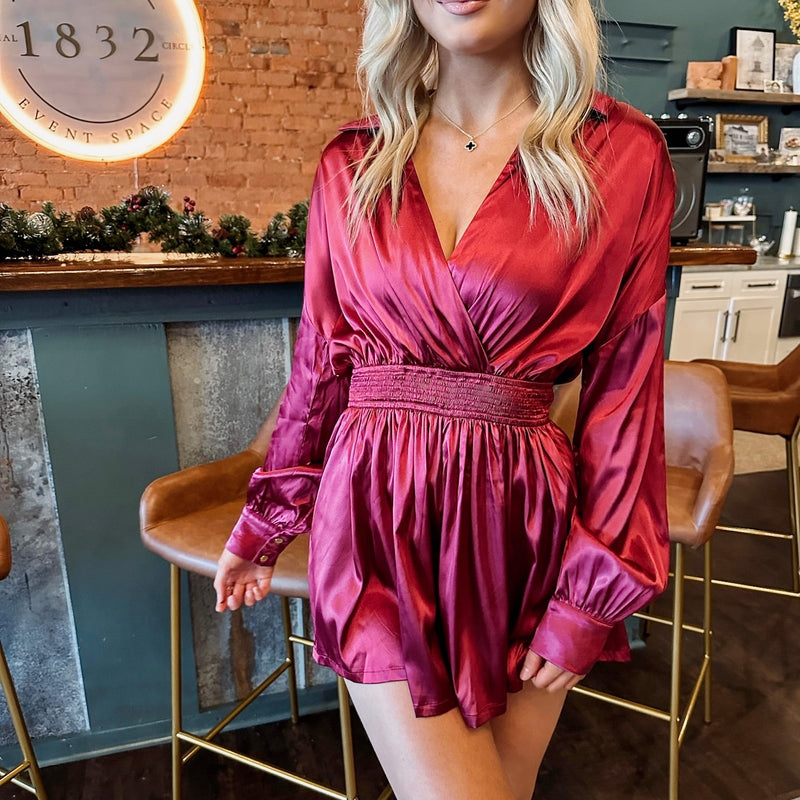 Carmen Romper - Burgundy