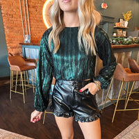 Madison Metallic Top - Green