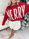 'Merry' Knit Sweater - Red