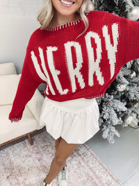 'Merry' Knit Sweater - Red