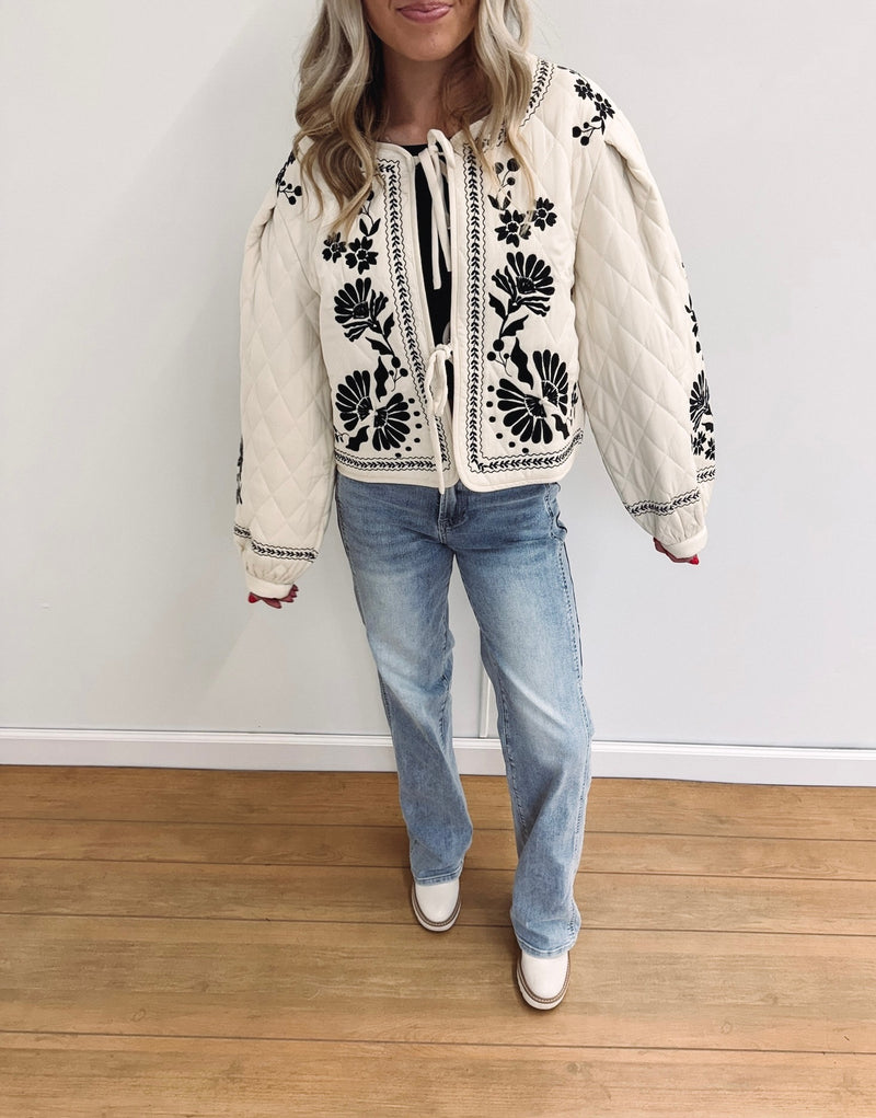 Sophia Embroidered Quilted Jacket