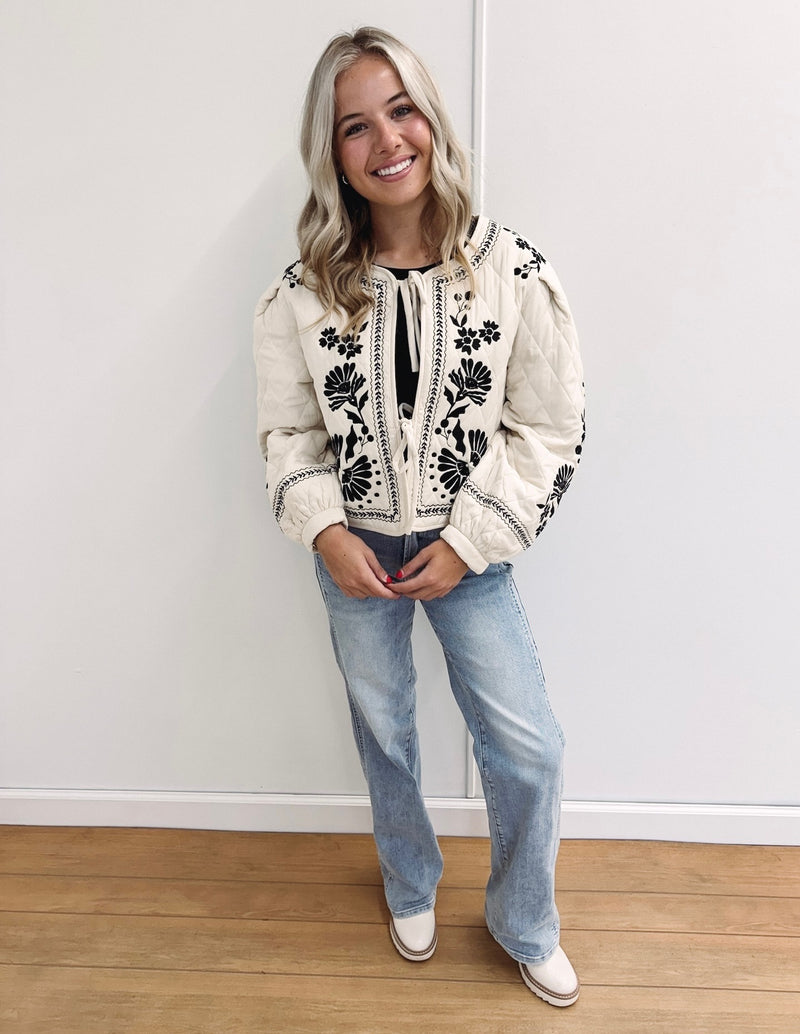 Sophia Embroidered Quilted Jacket