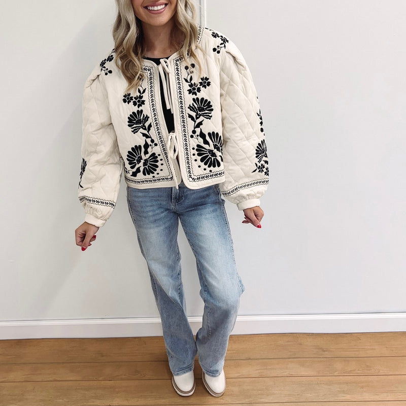 Sophia Embroidered Quilted Jacket