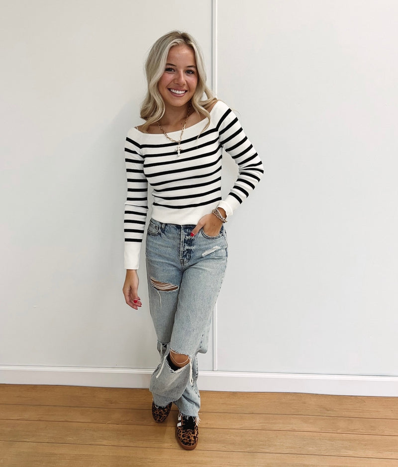 Bella Striped Knit Top