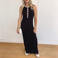 Paloma Ribbed Knit Maxi Dress - Black