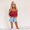 Gloria Fringe Tank - Red