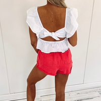 Red Paperbag Shorts