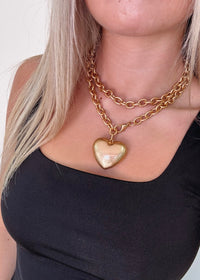 Chunky Heart Wrap Necklace