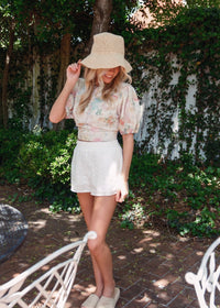 Eleanor Eyelet Shorts - White