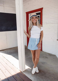 Margo Striped Linen Skirt
