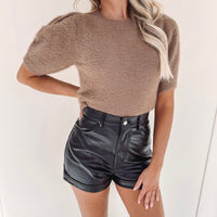 Taylor Puff Sleeve Sweater - Mocha