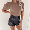 Taylor Puff Sleeve Sweater - Mocha