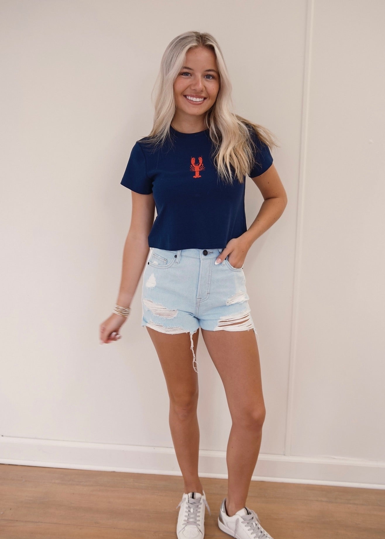 Maria Two Toned Denim Shorts