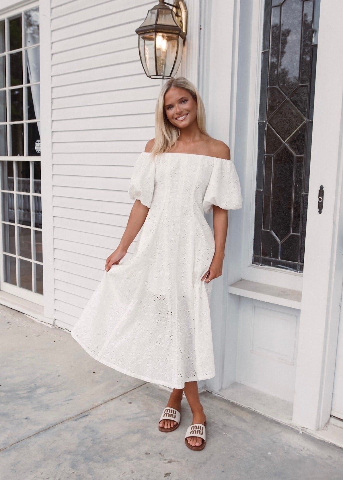 Eleanor Eyelet Midi Dress
