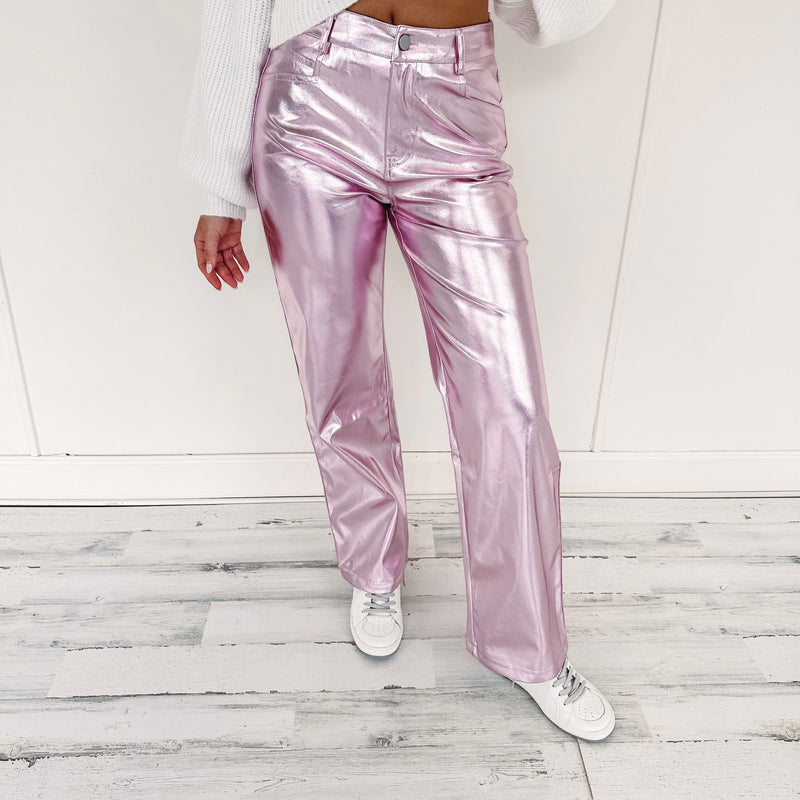 Briar Pink Metallic Pants