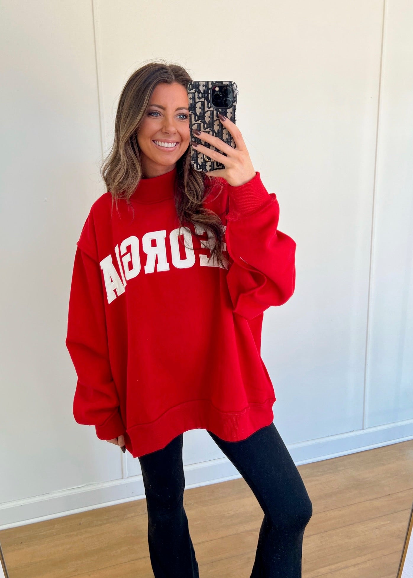 Georgia Mock Neck - Red