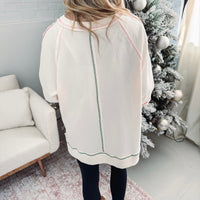 Santa Bow Pullover - Cream