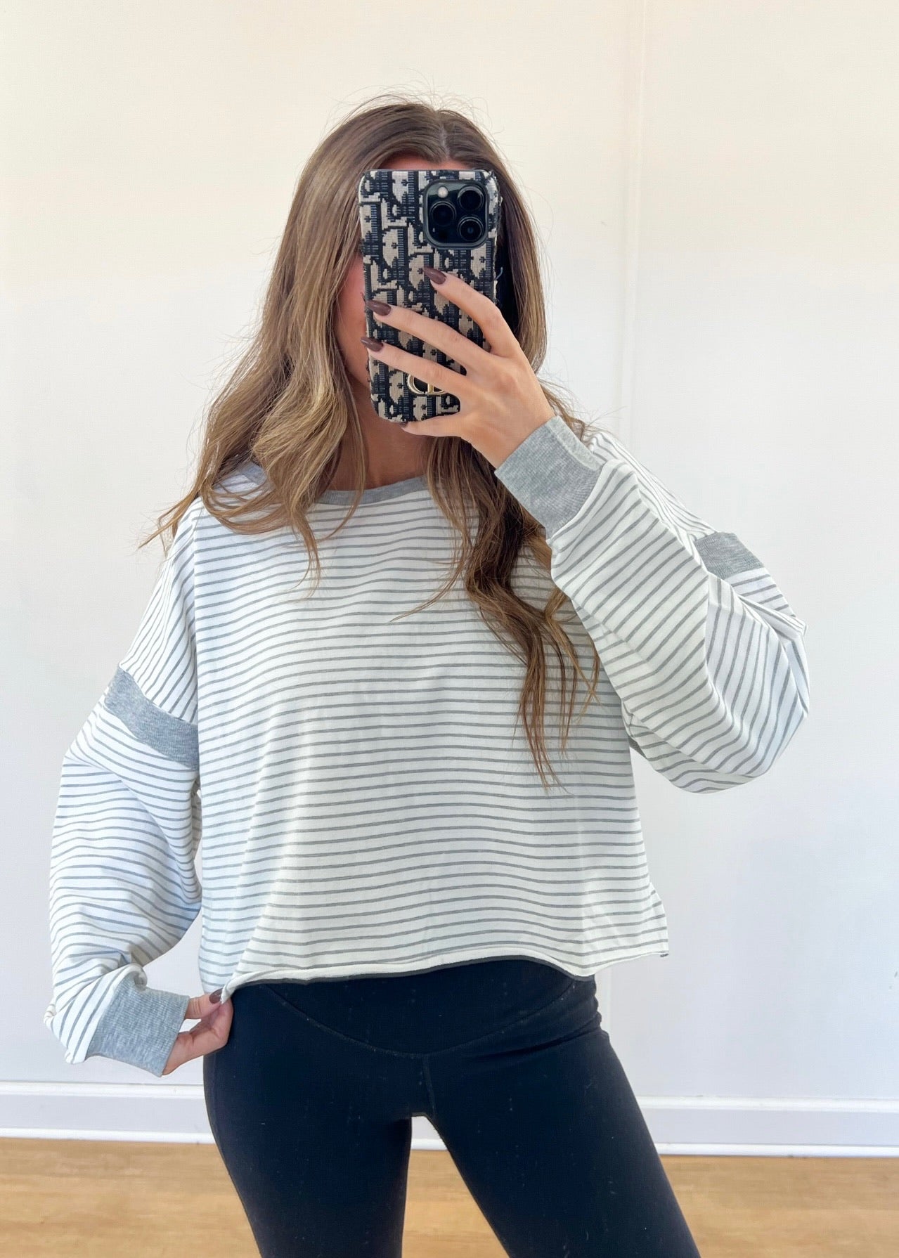 Grey Striped Pullover