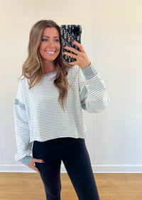Grey Striped Pullover
