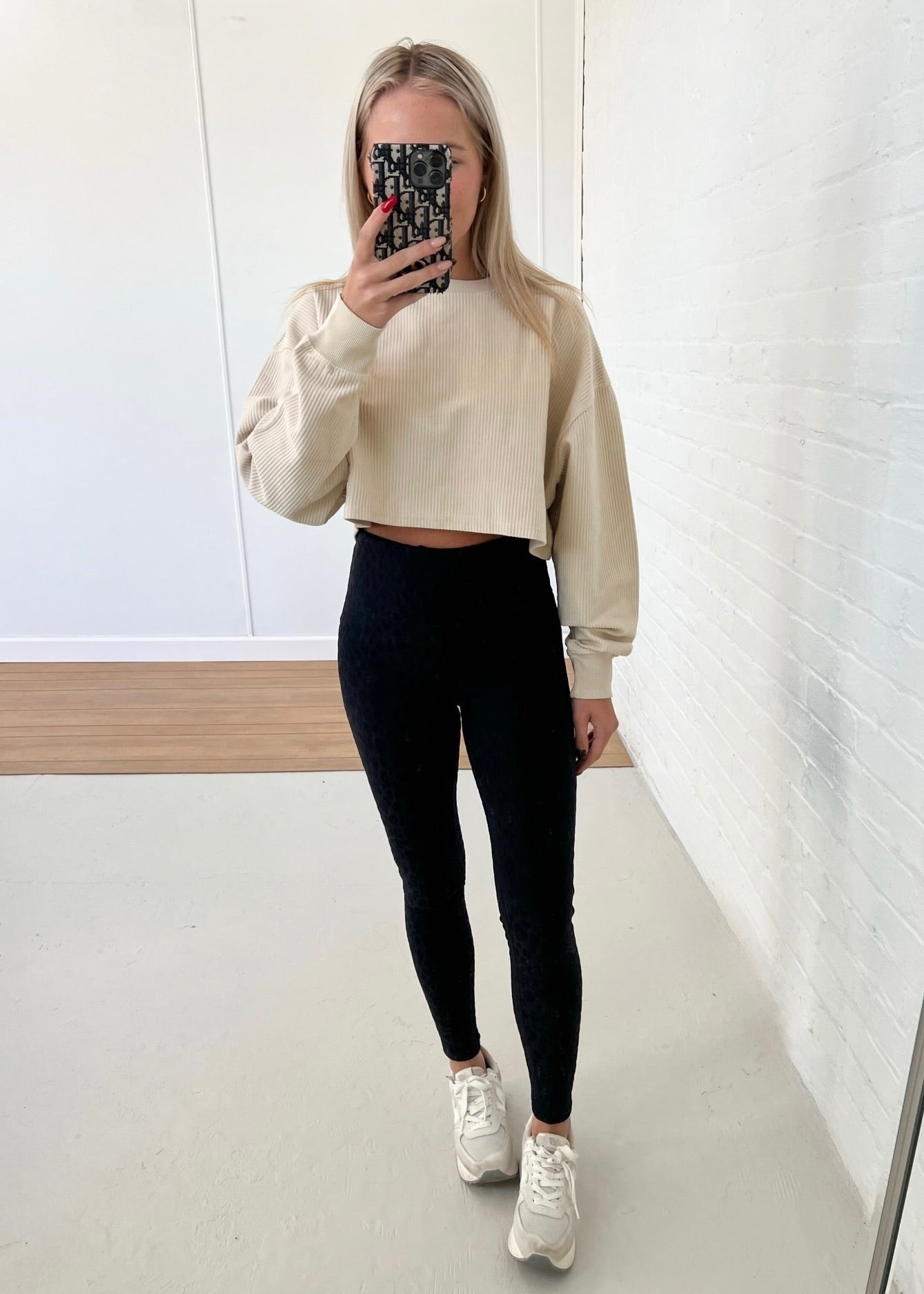 Camille Cropped Ribbed Pullover - Tan