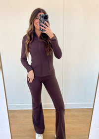 Chocolate Brown Zip Up