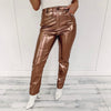 Metallic Leather Pants - Copper