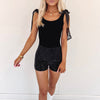 Black Rhinestone Shorts