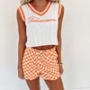 Checkered Shorts - Orange/White