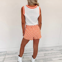 Checkered Shorts - Orange/White