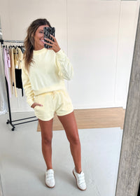 Mock Neck Yellow Pullover