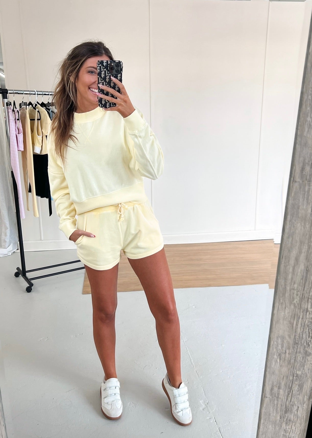 Mock Neck Yellow Pullover