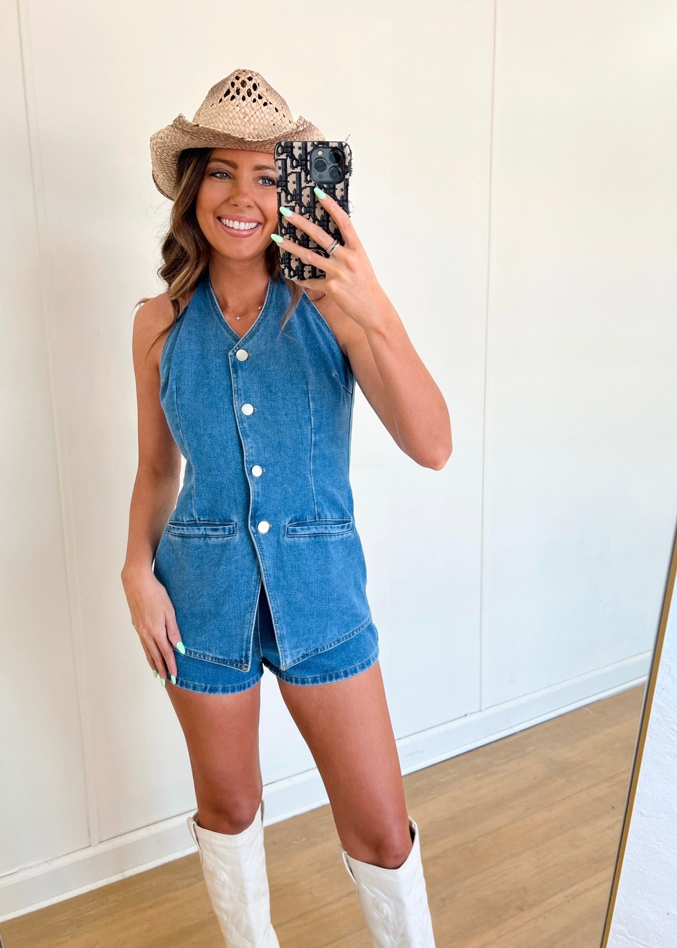 Kasey Denim Romper